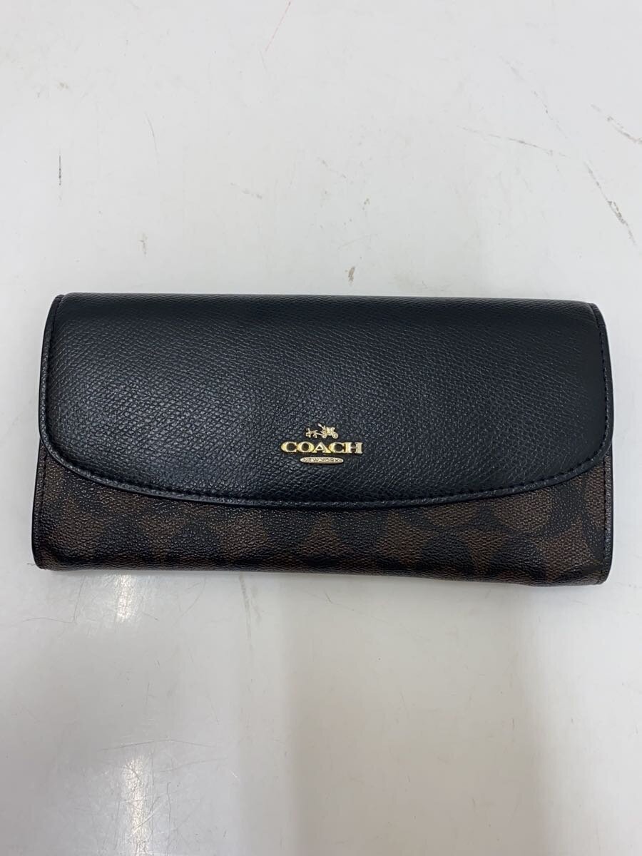 【中古】COACH◆長財布_シグネチャー/--/BLK/レディース【服飾雑貨他】