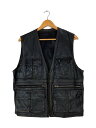 【中古】レザーベスト/FREE/豚革/ブラック/90s/マルチポケット/311066R【メンズウェア】