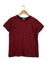 【中古】SAINT LAURENT◆ボーダーTシャツ/S/コットン/RED/ボーダー/454134【メンズウェア】