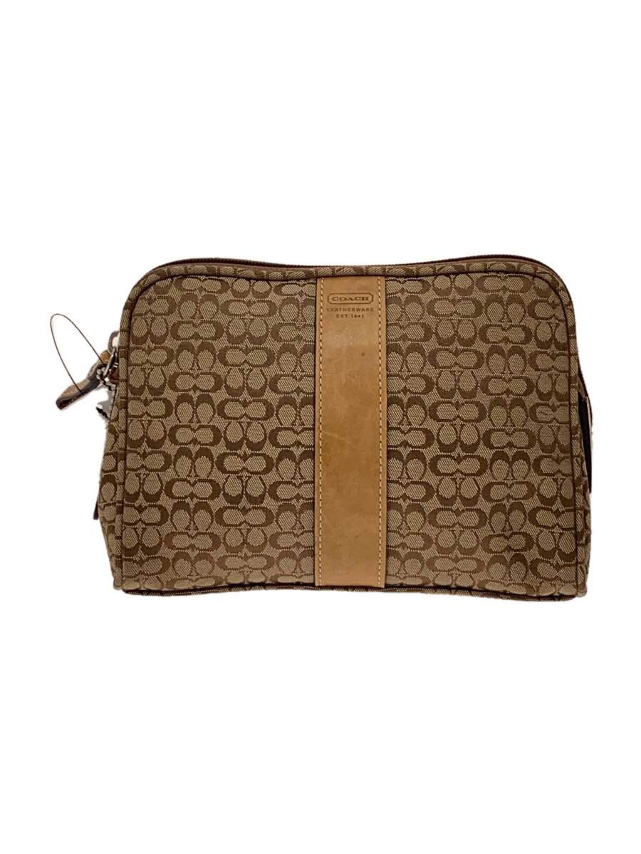 【中古】COACH◆ポーチ/キャンバス/CML/総柄【バッグ】