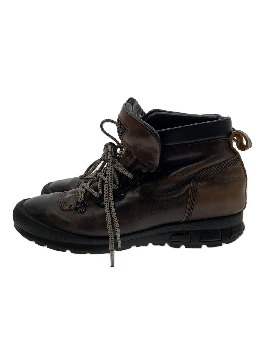 【中古】EMPORIO ARMANI◆ハイカットスニーカー/--/BRW【シューズ】