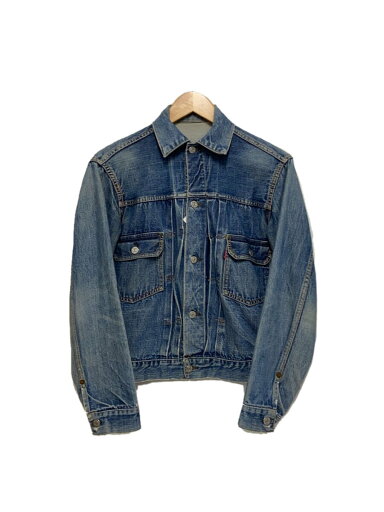 【中古】Levi’s◆50s/507XX/2nd/BIGE/均等V/脇穴有/革パッチ/38/デニム/IDG/無地//【メンズウェア】 【中古】Levi’s◆50s/507XX/2nd/BIGE/均等V/脇穴有/革パッチ/38/デニム/IDG/無地//【メンズウェア】