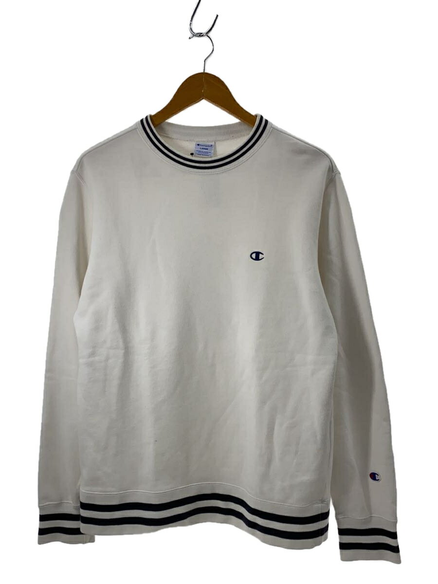 【中古】Champion◆スウェット/L/コットン/WHT/C3-Q004【メンズウェア】