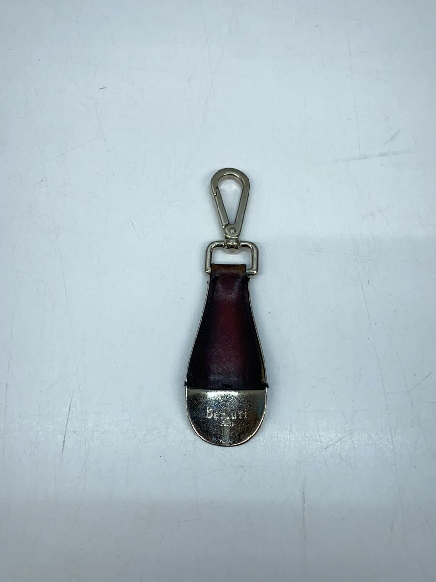 Key Holder - 【中古】BERLUTI◆メタルシューホーン/スクリットレザー/カリグラフィ/イタリア製/キーホルダー/キーリング/BRW/メンズ【服飾雑貨他】