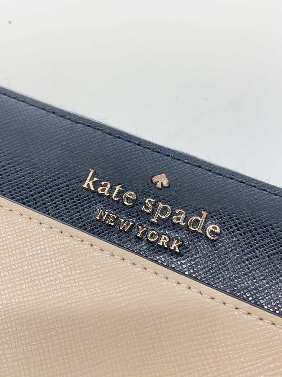 【中古】kate spade new york◆長財布/レザー/BEG/レディース【服飾雑貨他】