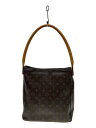 【中古】LOUIS VUITTON◆ルーピングGM_モノグラム・キャンバス_BRW/PVC/BRW【バッグ】