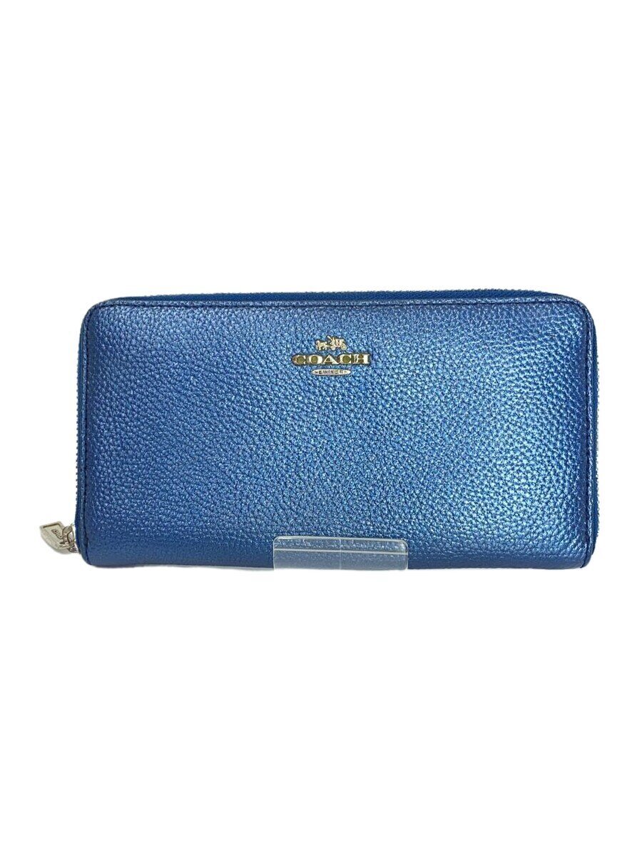 【中古】COACH◆長財布/レザー/BLU/レディース/20145【服飾雑貨他】