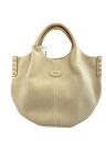 【中古】TOD’S◆ハンドバッグ/レザー/BEG/無地/カーフレザ^ー【バッグ】