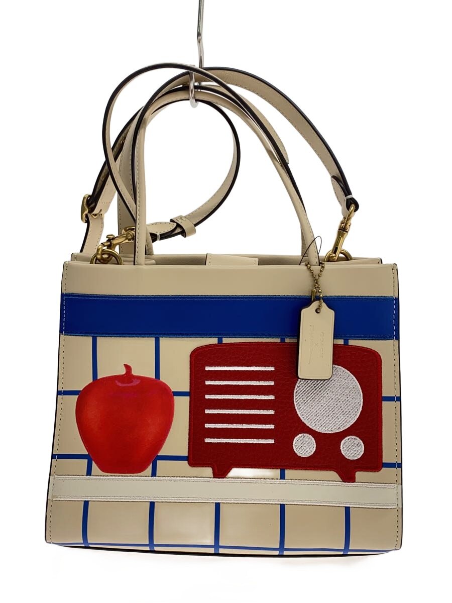 COACH◆×Tom Wesselmann Cashin Carry Tote 22/レザー/ベージュ/CA127//