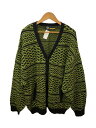 【中古】FAT◆カーディガン(厚手)/XL/ウール/GRN/総柄/F32220-KN03-AB【メンズウェア】