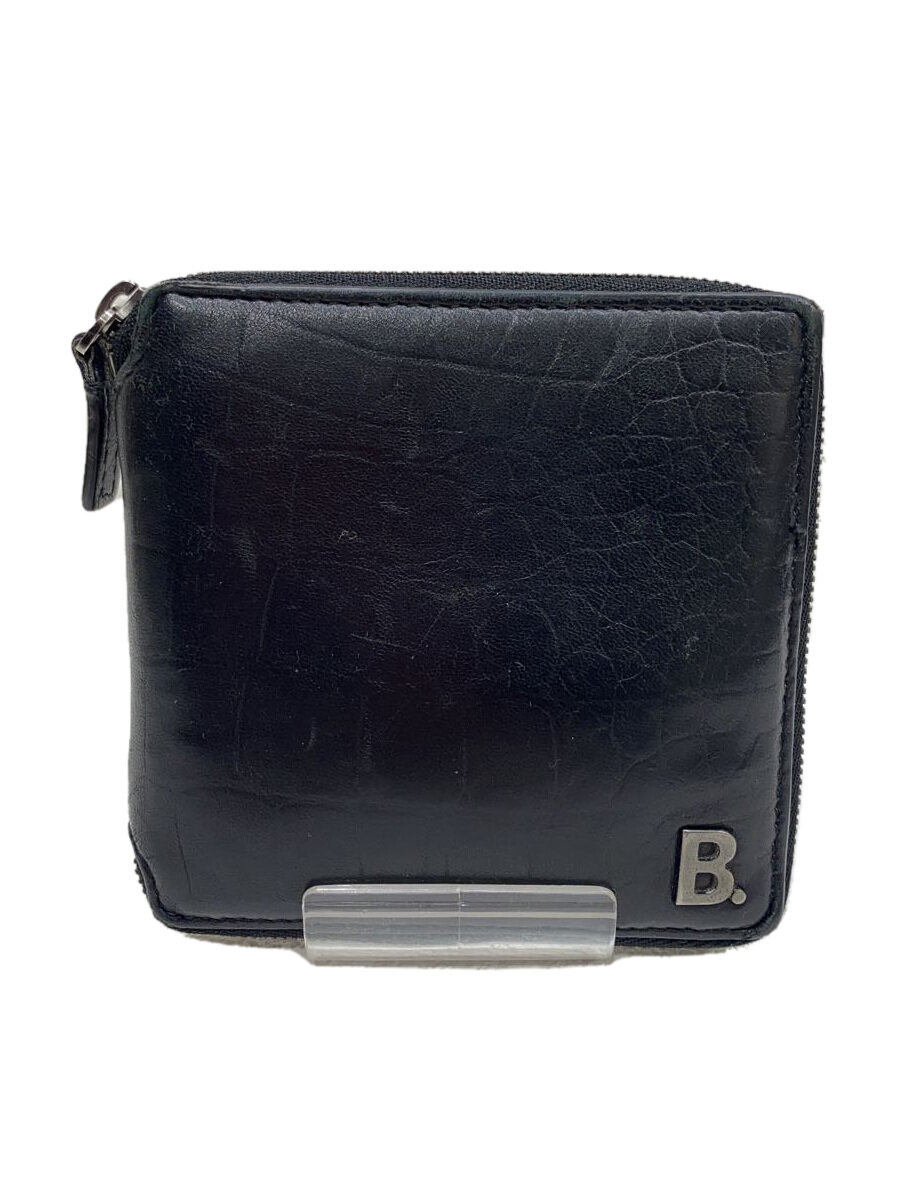【中古】BALENCIAGA◆財布/レザー/BLK/無地/メンズ/601354/角スレ等ダメージ有【服飾雑貨他】