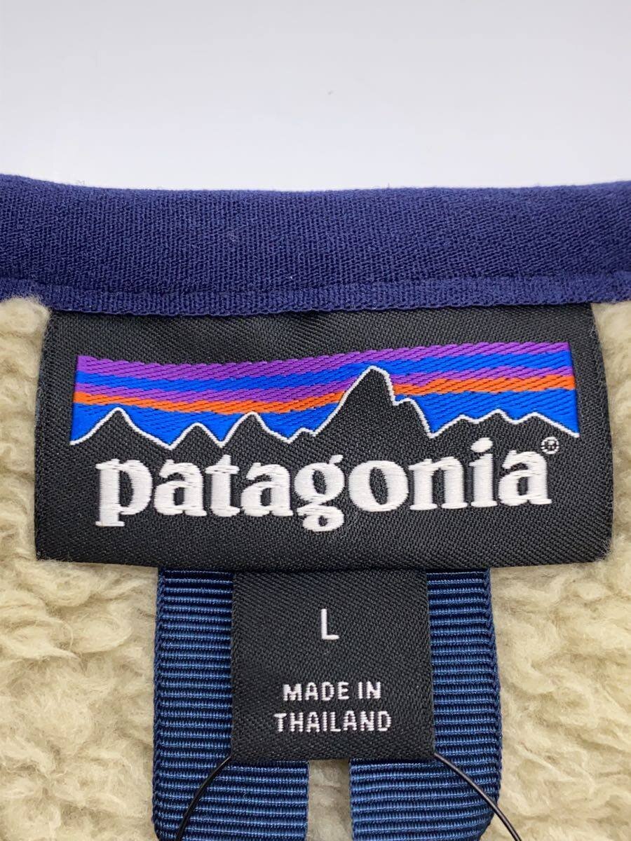 【中古】patagonia◆フリースジャケット/L/ポリエステル/CRM/無地/25895FA23//【メンズウェア】