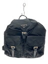 【中古】PRADA◆リュック/ナイロン/BLK/無地【バッグ】