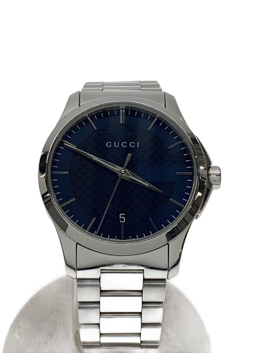 【中古】GUCCI◆クォーツ腕時計/アナログ/ステンレス/NVY/126.4【服飾雑貨他】