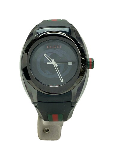 【中古】GUCCI◆クォーツ腕時計/アナログ/ラバー/BLK/BLK/137.1/シンク【服飾雑貨他】 【中古】GUCCI◆クォーツ腕時計/アナログ/ラバー/BLK/BLK/137.1/シンク【服飾雑貨他】