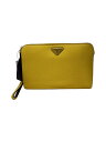 【中古】PRADA◆サフィアーノ/クラッチバッグ/レザー/YLW【バッグ】