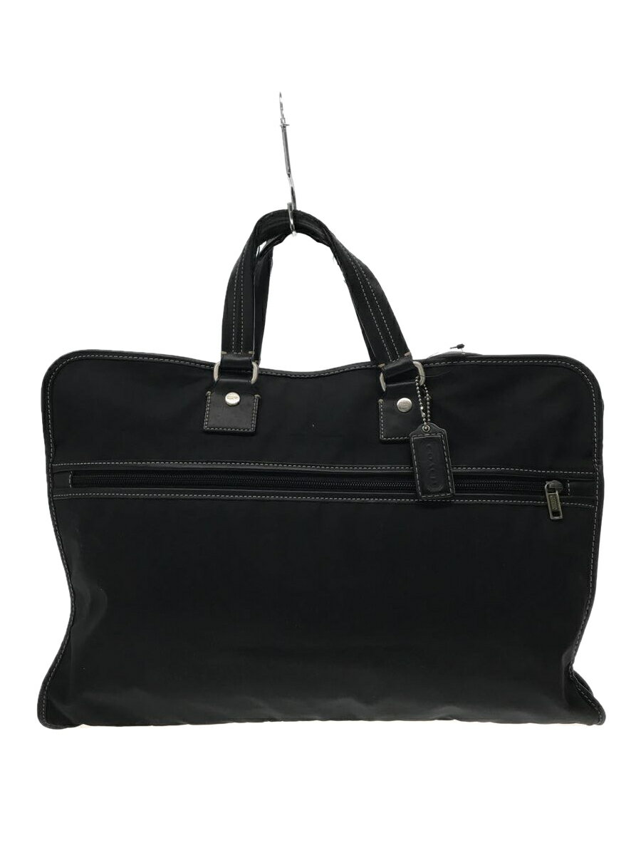 【中古】COACH◆ブリーフケース/ポリエステル/BLK/無地/F70373【バッグ】