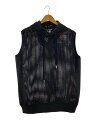 【中古】JUNYA WATANABE COMME des GARCONS◆24SS/メッシュノースリーブパーカー/S/ポリエステル/BLK/JM-N006/AD2023【レディースウェア】