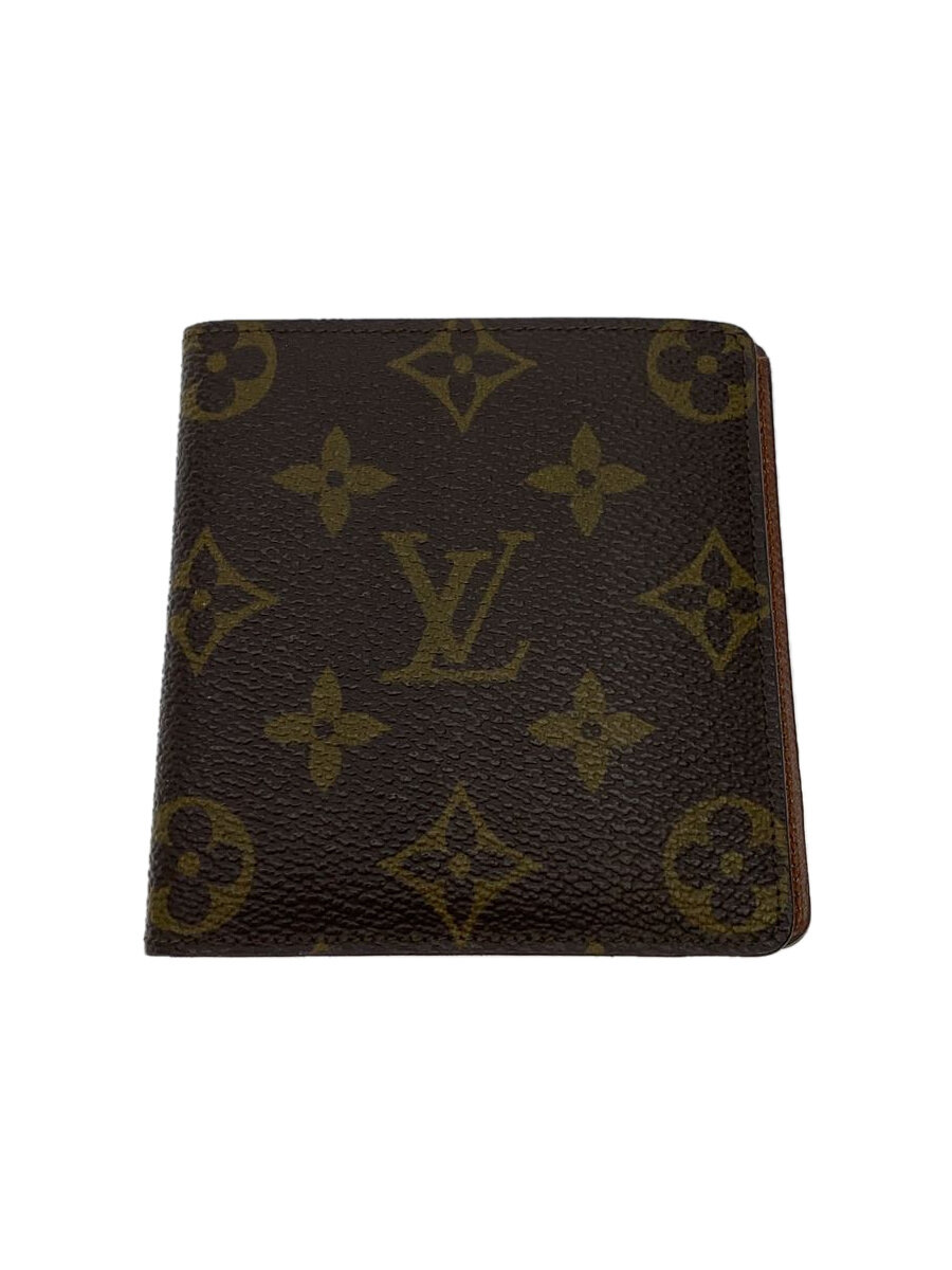 【中古】LOUIS VUITTON◆ポルト・ビエ・10カルト・クレディ_モノグラム・キャンバス_BRW/PVC/BRW/レディース【服飾雑貨他】