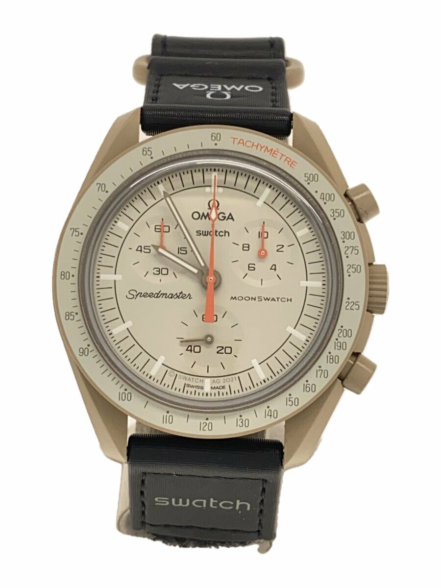 【中古】OMEGA◆OMEGA×SWATCH_ムーンスウォッチ_ミッショントゥザジュピター_QZ_CE/ナイロン_42mm/アナロク【服飾雑貨他】
