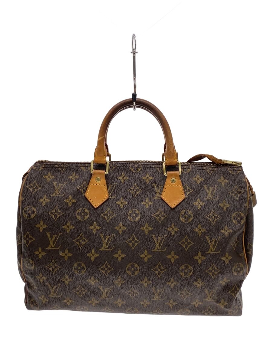 【中古】LOUIS VUITTON◆1)スピーディ35_モノグラム・キャンバス/PVC/BRW//【バッグ】