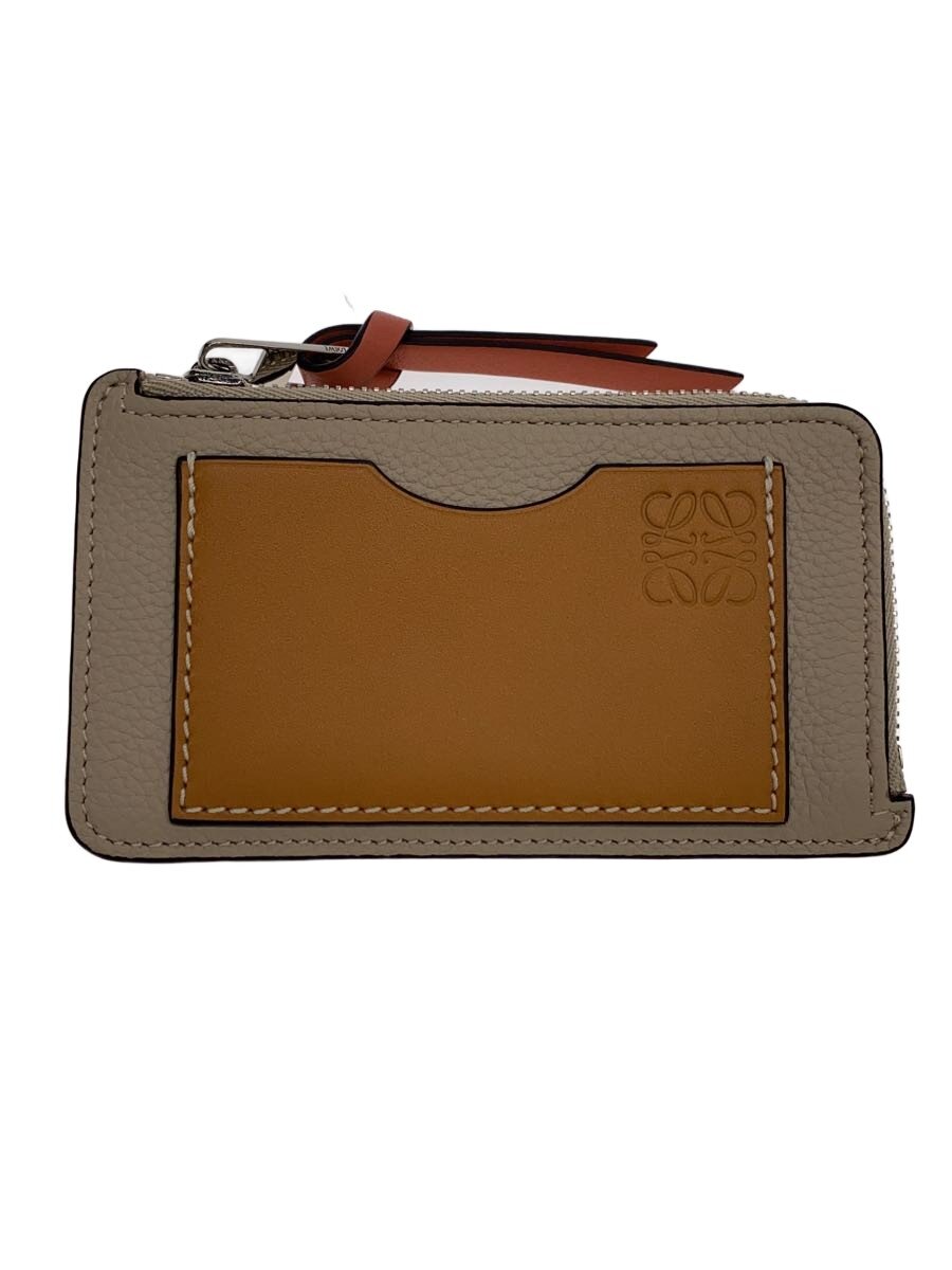 【中古】LOEWE◆カードケース/レザー/GRY/レディース【服飾雑貨他】