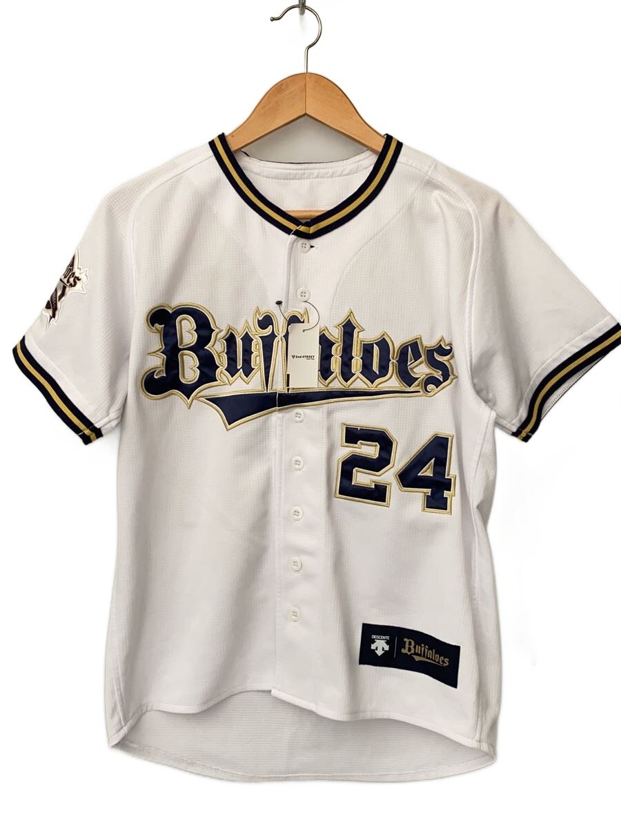 【中古】DESCENTE◆オリックスバファローズ/ユニフォーム/24番/紅林/スポーツウェアー/S/WHT/DBFR-1900【スポーツ】