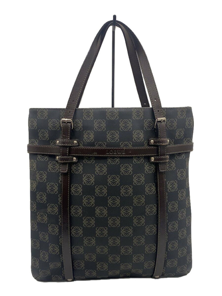 LOEWE - 【中古】LOEWE◆トートバッグ/レザー/BRW/モノグラム/290606【バッグ】