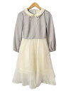 【中古】Chesty◆長袖ワンピース/1/ポリエステル/GRY【レディースウェア】(4)
