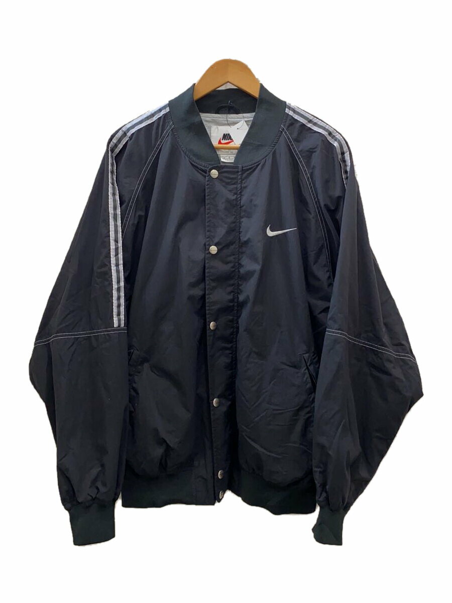 【中古】NIKE◆90s~/ナイロンジャケット/L/ナイロン/BLK【メンズウェア】