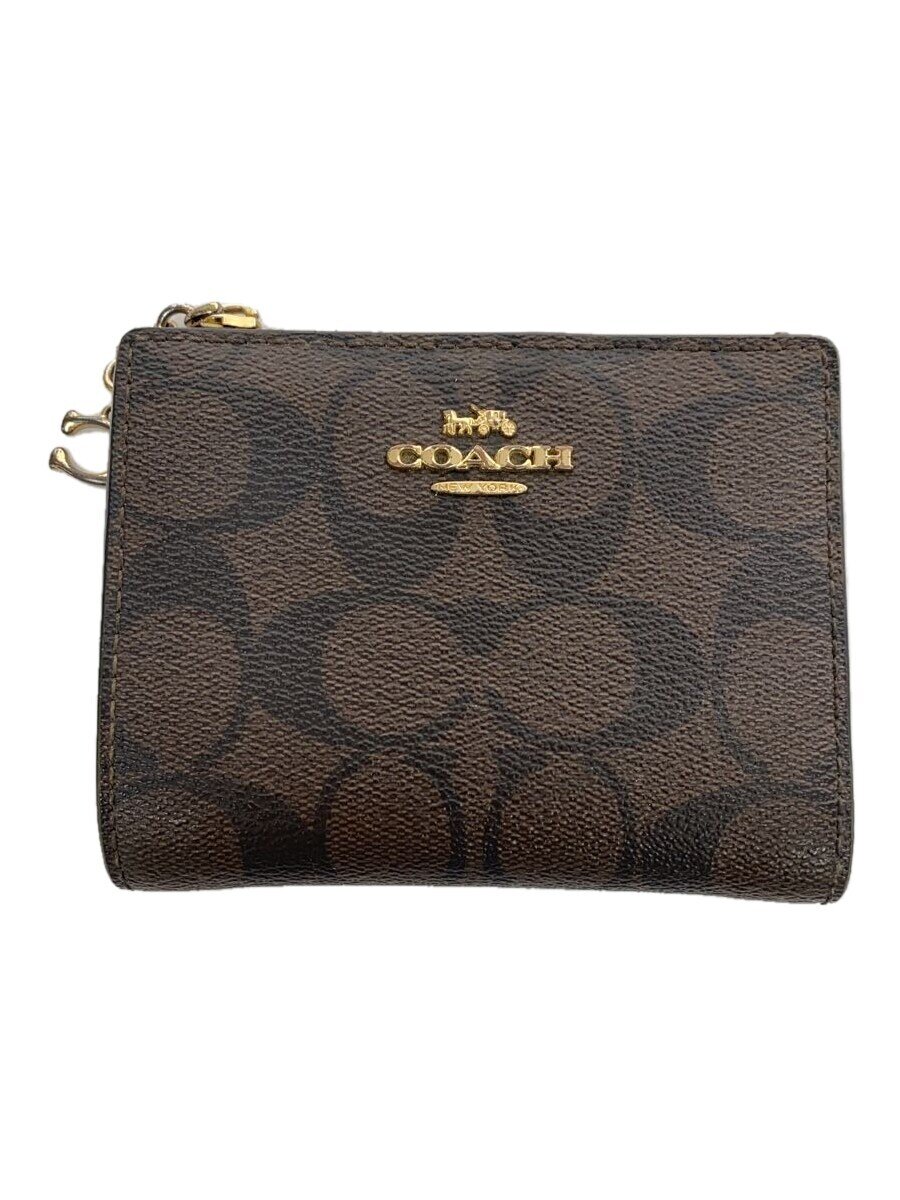 【中古】COACH◆2つ折り財布/レザー/BRW/総柄/レディース/F78002//【服飾雑貨他】