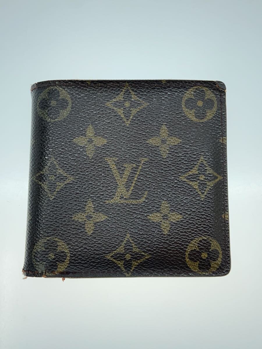 【中古】LOUIS VUITTON◆ポルト・フォイユ・マルコ_モノグラム・キャンバス_BRW/PVC/BRW/総柄/レディース【服飾雑貨他】
