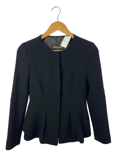 【中古】EMPORIO ARMANI◆テーラードジャケット/38/ウール/BLK/1NG03T【レディースウェア】 【中古】EMPORIO ARMANI◆テーラードジャケット/38/ウール/BLK/1NG03T【レディースウェア】