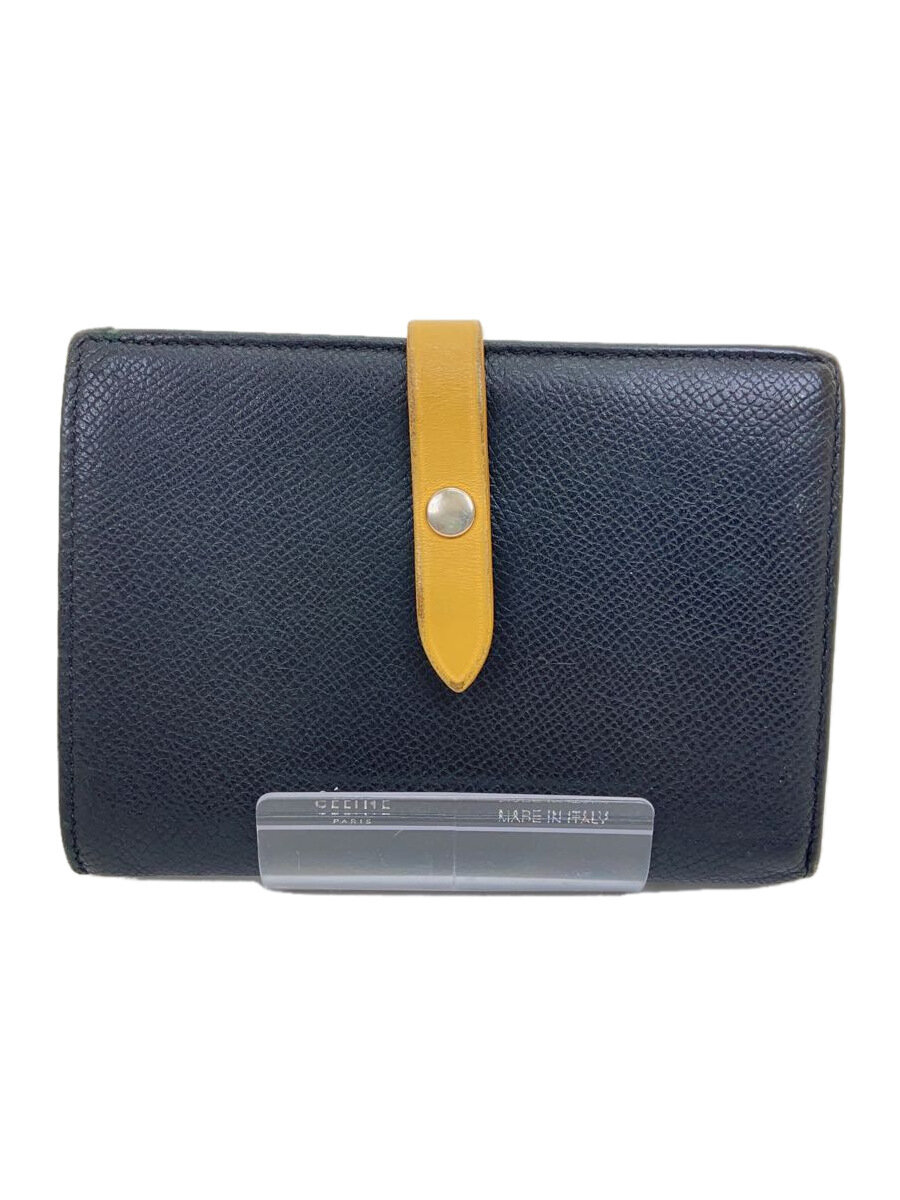 【中古】CELINE◆2つ折り財布/レザー/BLK/レディース/104813AI5【服飾雑貨他】