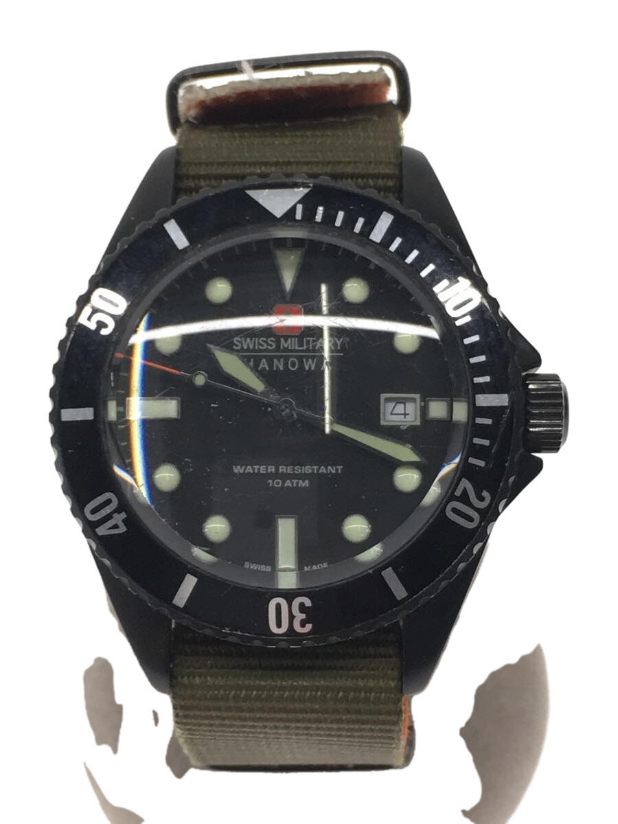 SWISS MILITARY WATCH◆クォーツ腕時計/アナログ/--/BLK/KHK/06-4257//