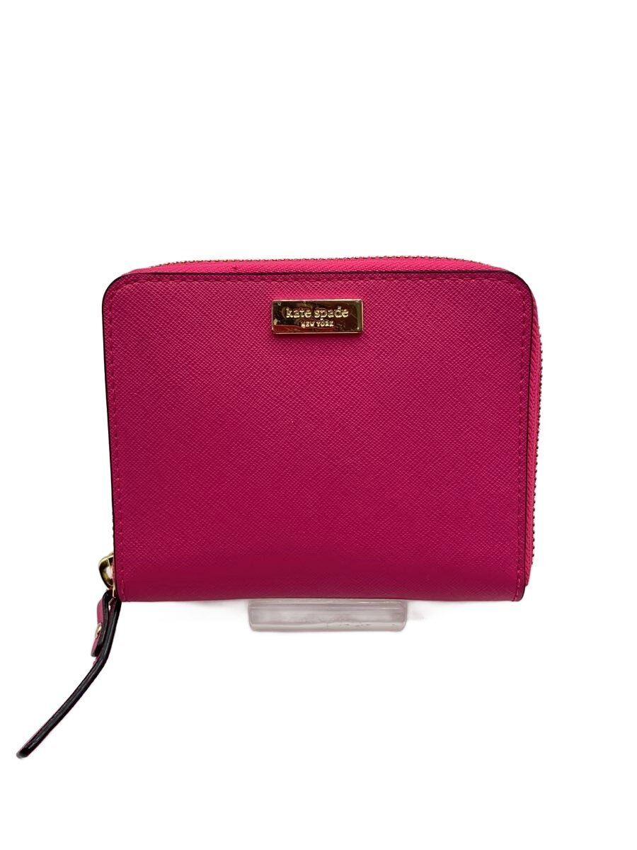 【中古】kate spade new york◆財布/レザー/PNK/レディース【服飾雑貨他】