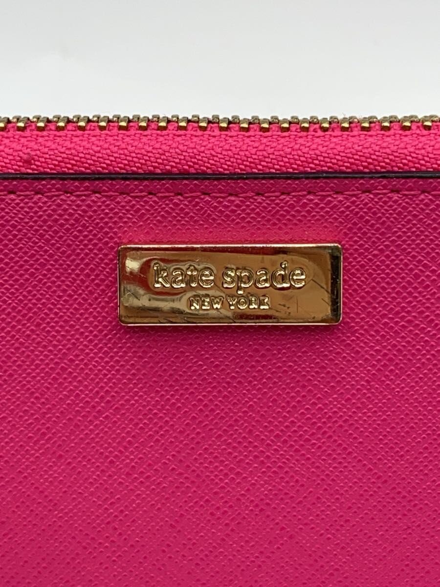 【中古】kate spade new york◆財布/レザー/PNK/レディース【服飾雑貨他】