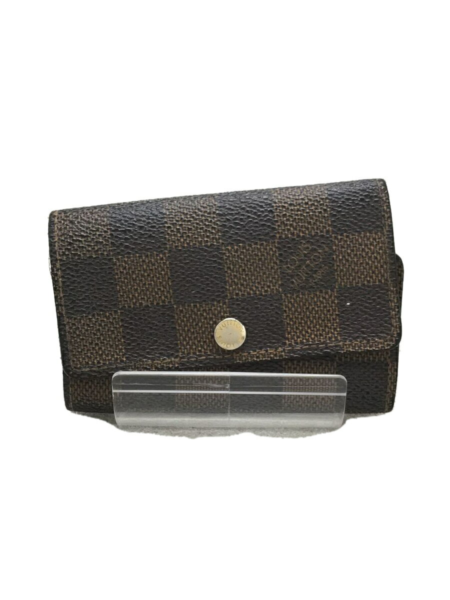 【中古】LOUIS VUITTON◆ミュルティクレ6_ダミエ・エベヌ_ブラウン/レザー/ブラウン/メンズ【服飾雑貨他】