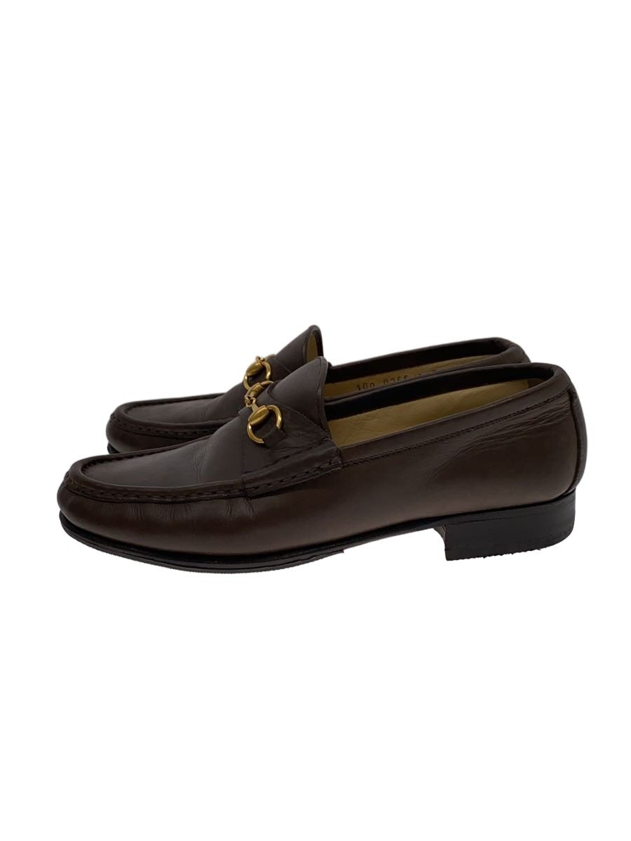 【中古】GUCCI◆ローファー/37/BRW/レザー/ホースビットローファー【シューズ】