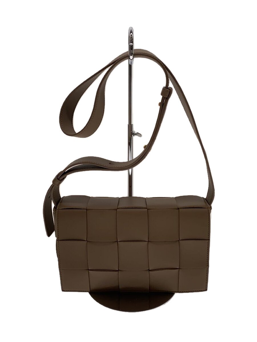 【中古】BOTTEGA VENETA◆カセットバッグ/ショルダーバッグ/レザー/BRW【バッグ】