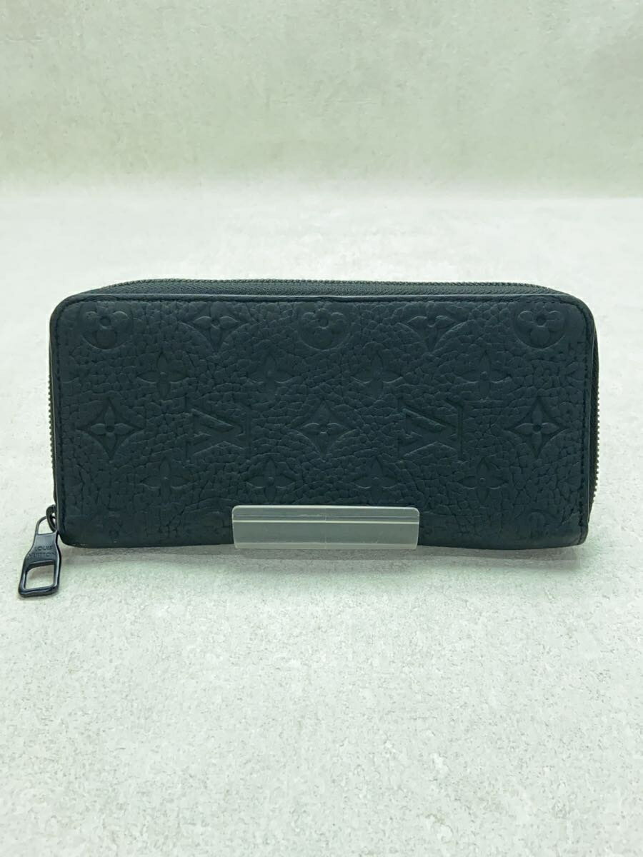 【中古】LOUIS VUITTON◆ジッピー・ウォレット・ヴェルティカル_トリヨン・モノグラム_BLK/レザー/BLK/総柄/メンズ【服飾雑貨他】