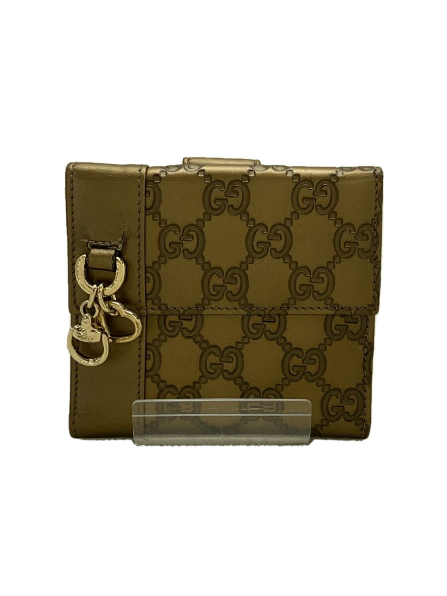 【中古】GUCCI◆2つ折り財布/レザー/BRW/レディース/270028【服飾雑貨他】