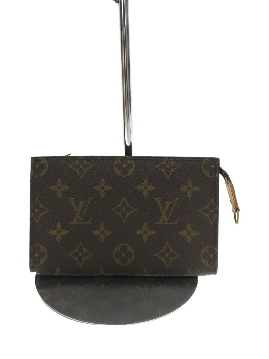 【中古】LOUIS VUITTON◆ポッシュ・トワレット15_モノグラム・キャンバス_BRW/PVC/BRW【バッグ】