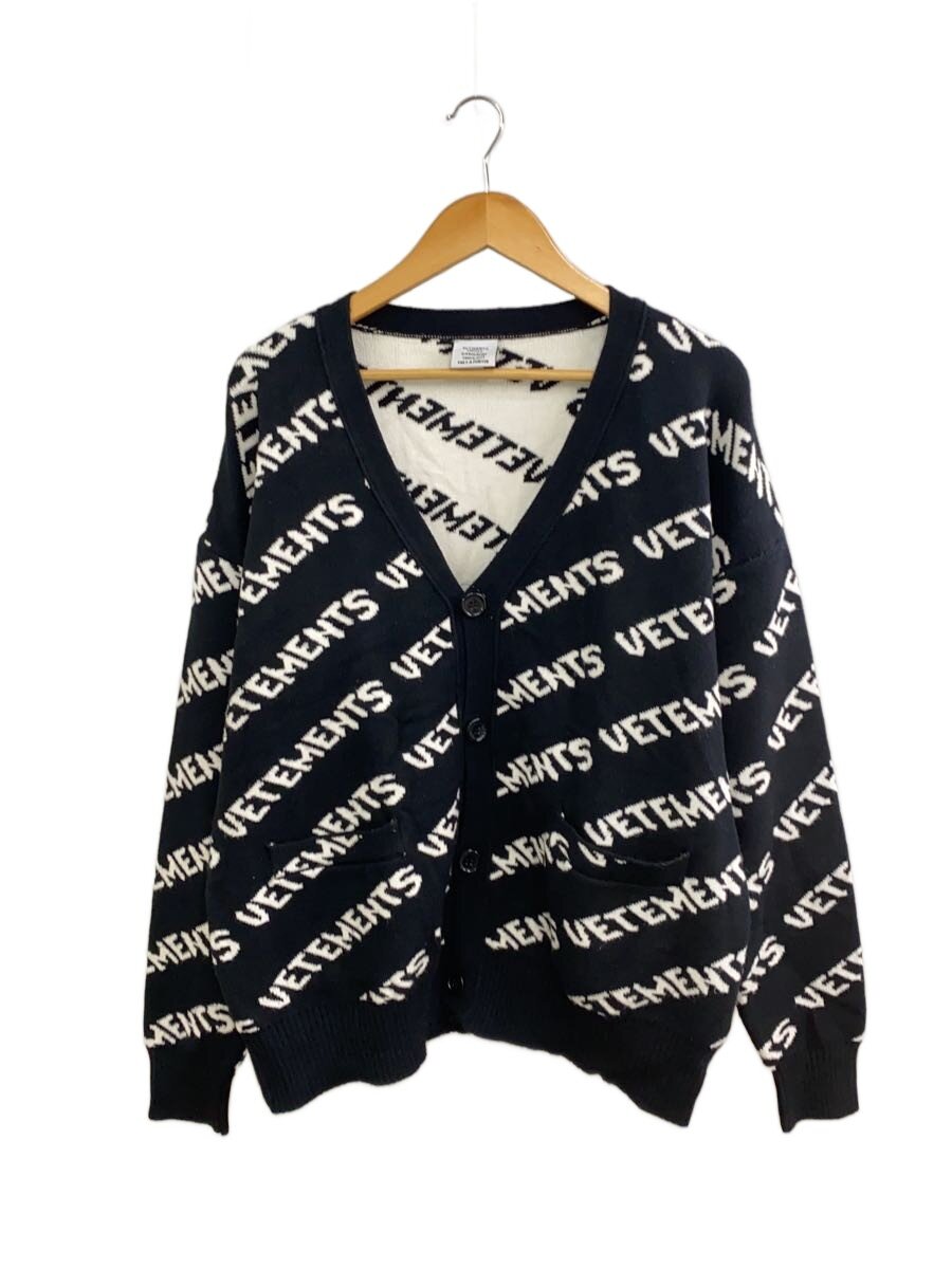 【中古】VETEMEMES◆カーディガン(厚手)/S/コットン/BLK/MSS18HK1【メンズウェア】