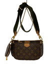 【中古】LOUIS VUITTON◆ミュルティ・ポシェット・アクセソワール_モノグラム・キャンバス_BRW_カーキ/PVC/BRW【バッグ】