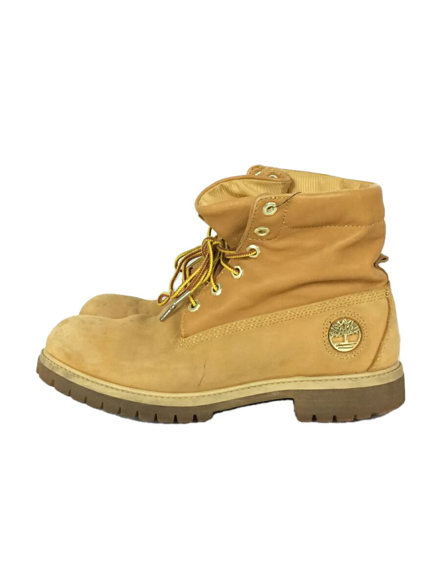 【中古】Timberland◆ロールトップ/レースアップブーツ/US9.5/キャメル/45090【シューズ】