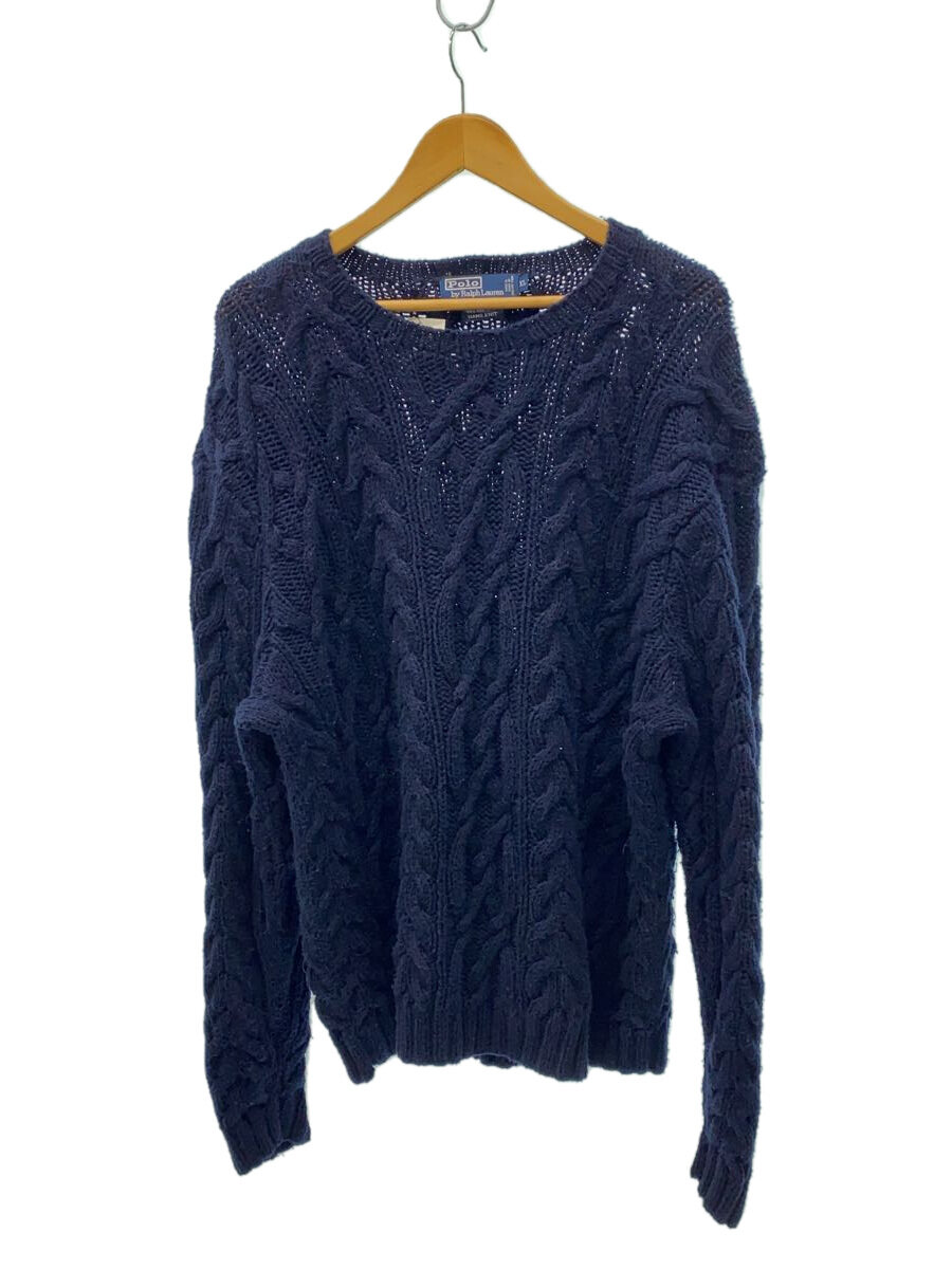 【中古】POLO RALPH LAUREN◆ニット・セーター(厚手)/XL/コットン/NVY【メンズウェア】
