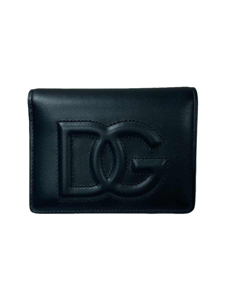 【中古】DOLCE&GABBANA◆2つ折り財布/レザー/BLK/レディース/BI1211【服飾雑貨他】
