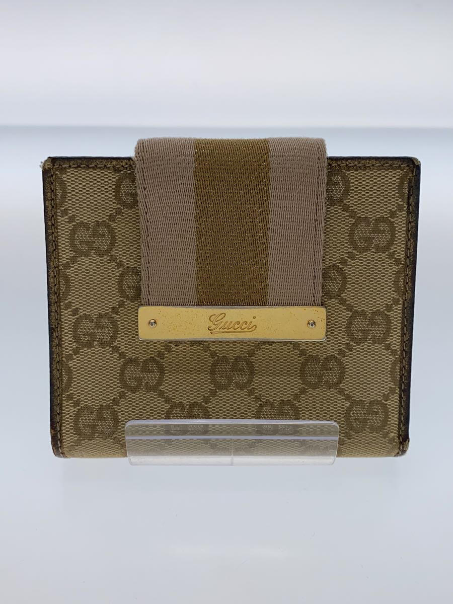 【中古】GUCCI◆2つ折り財布_GGキャンバス/キャンバス/BEG/総柄/レディース【服飾雑貨他】