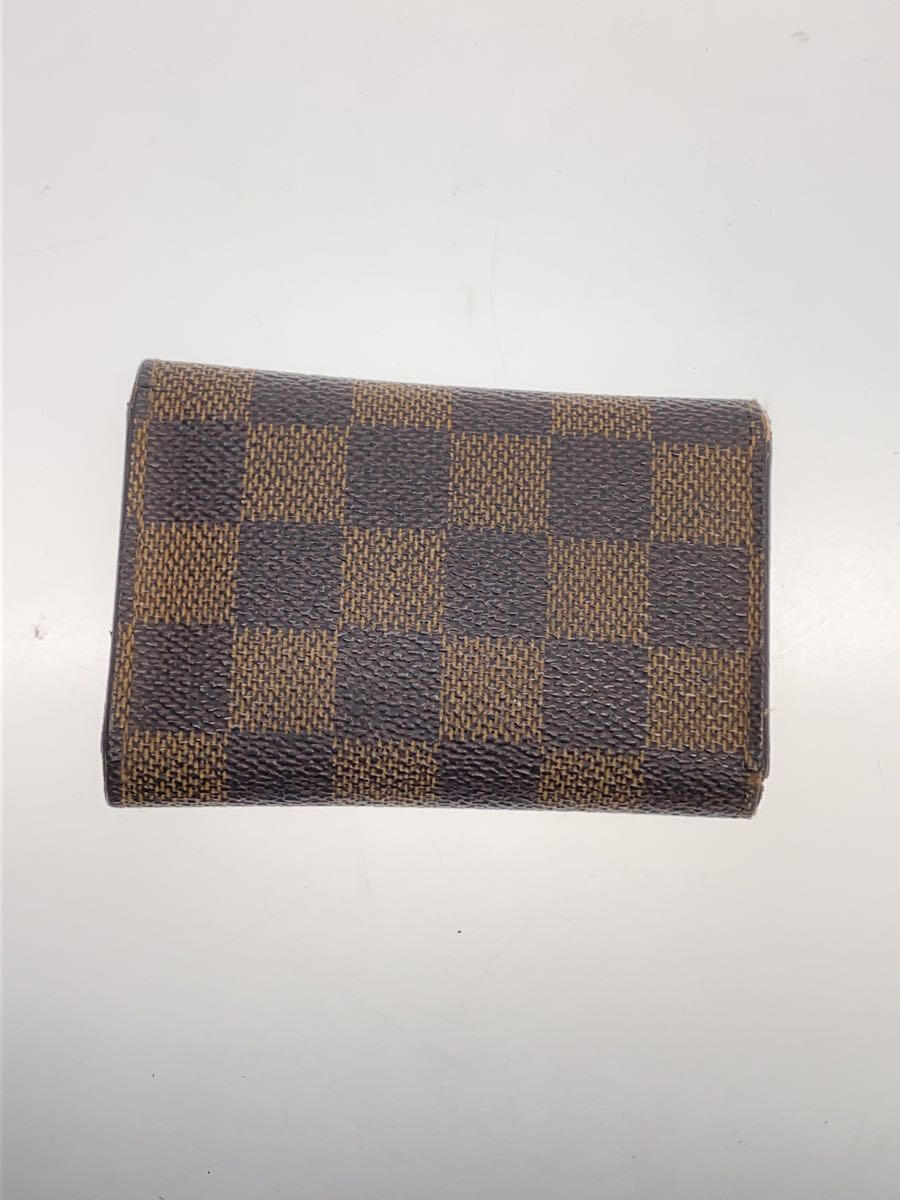 【中古】LOUIS VUITTON◆ミュルティクレ6_ダミエ・エベヌ_BRW/キャンバス/BRW/チェック/メンズ【服飾雑貨他】